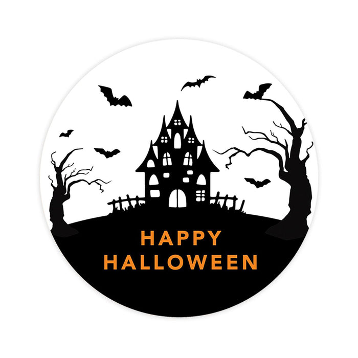 Happy Halloween Stickers Labels For Kids Treat Bags Goodie, Halloween Party Favors-Set of 120-Andaz Press-Spooky Haunted House-