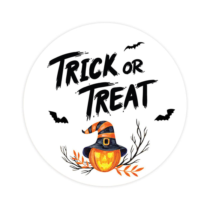 Happy Halloween Stickers Labels For Kids Treat Bags Goodie, Halloween Party Favors-Set of 120-Andaz Press-Trick or Treat Pumpkin-