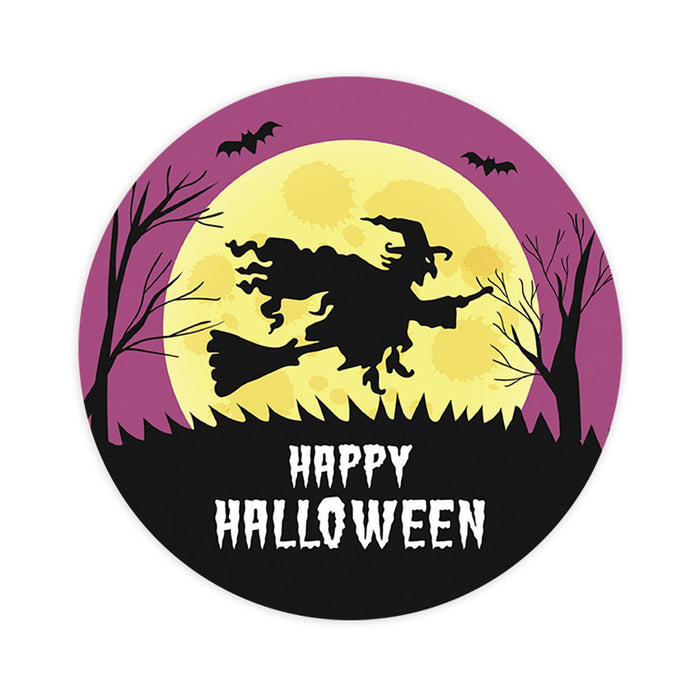 Happy Halloween Stickers Labels For Kids Treat Bags Goodie, Halloween Party Favors-Set of 120-Andaz Press-Witch and Full Moon-
