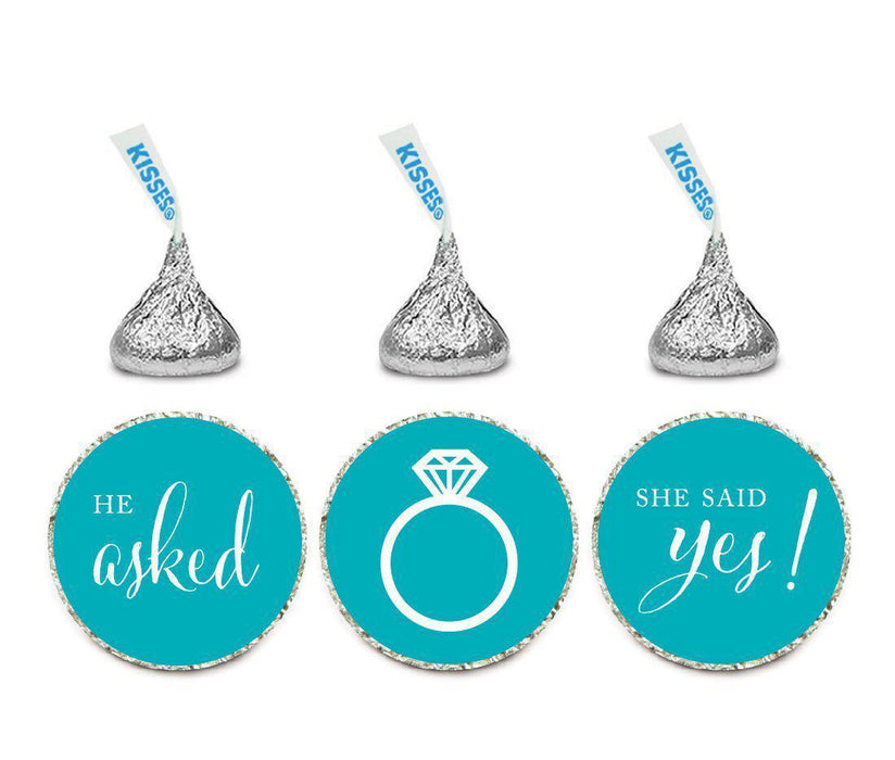 He Asked She Said Yes! Hershey's Kisses Stickers-Set of 216-Andaz Press-White-