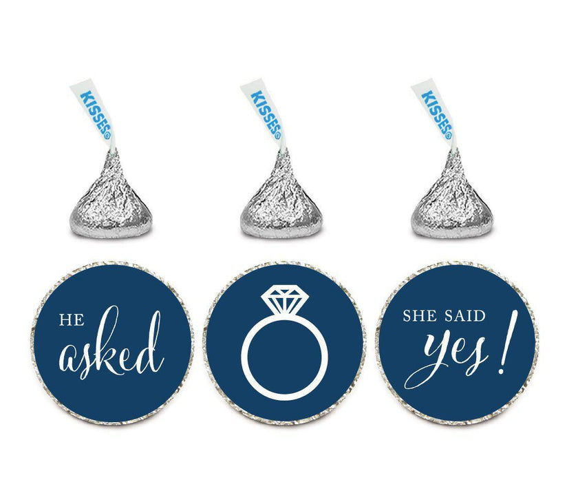 He Asked She Said Yes! Hershey's Kisses Stickers-Set of 216-Andaz Press-White-