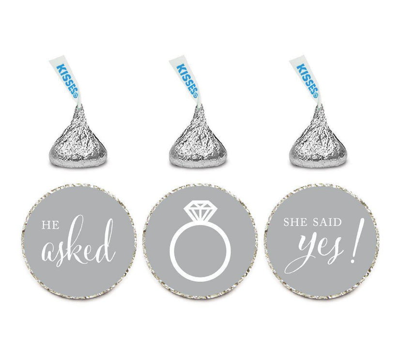 He Asked She Said Yes! Hershey's Kisses Stickers-Set of 216-Andaz Press-White-