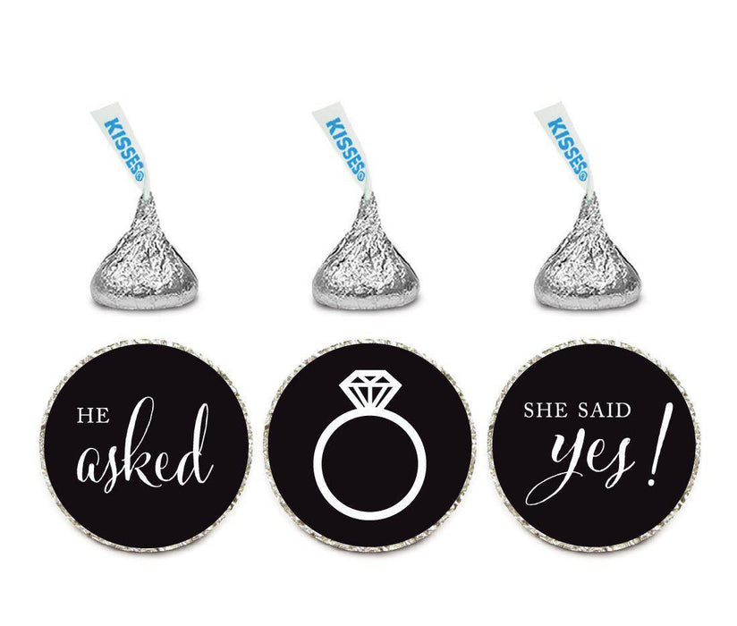 He Asked She Said Yes! Hershey's Kisses Stickers-Set of 216-Andaz Press-White-