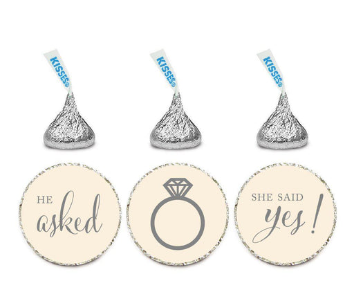He Asked She Said Yes! Hershey's Kisses Stickers-Set of 216-Andaz Press-White-