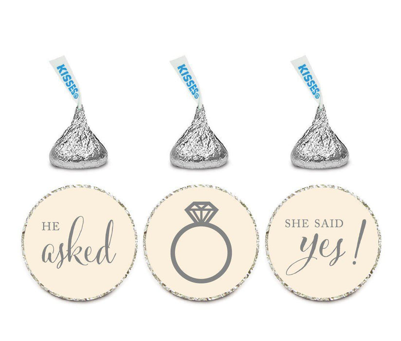 He Asked She Said Yes! Hershey's Kisses Stickers-Set of 216-Andaz Press-White-