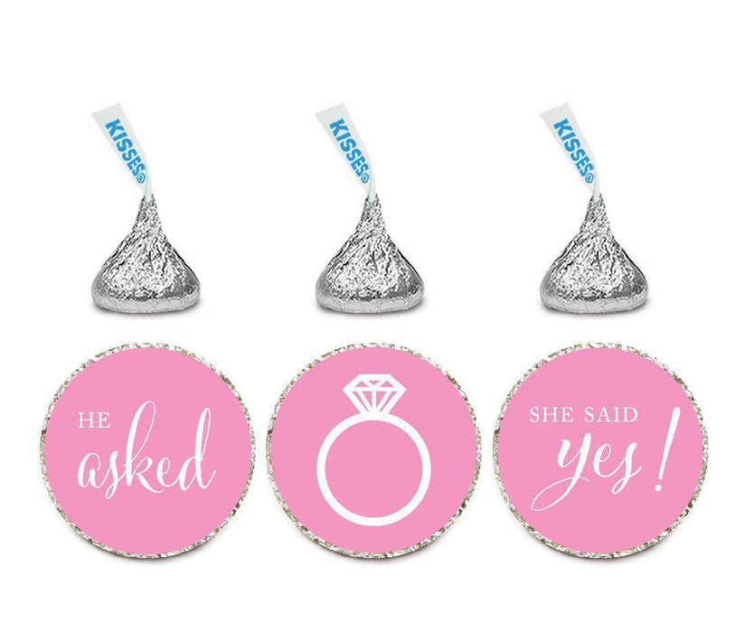 He Asked She Said Yes! Hershey's Kisses Stickers-Set of 216-Andaz Press-White-