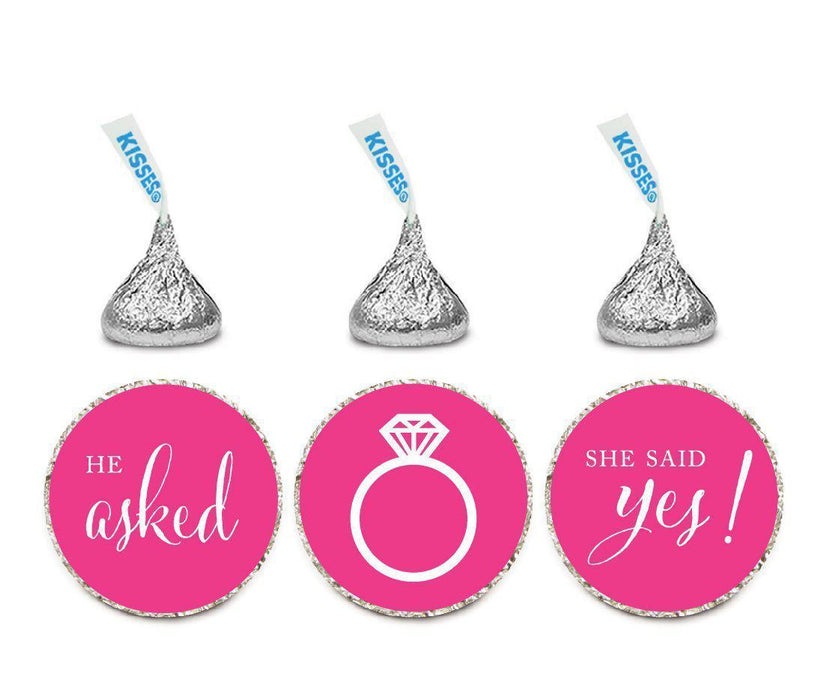 He Asked She Said Yes! Hershey's Kisses Stickers-Set of 216-Andaz Press-White-