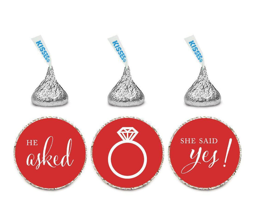 He Asked She Said Yes! Hershey's Kisses Stickers-Set of 216-Andaz Press-White-