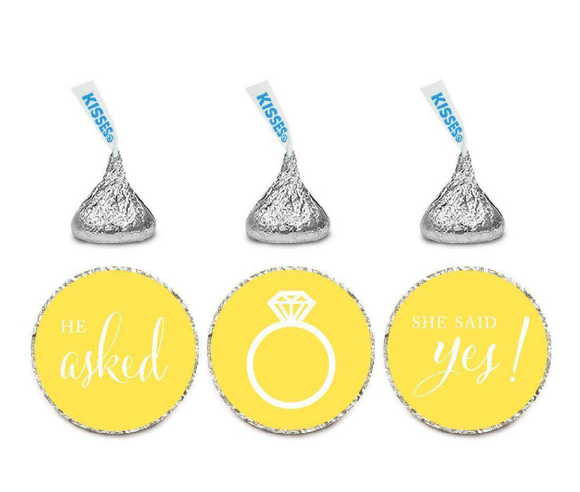 He Asked She Said Yes! Hershey's Kisses Stickers-Set of 216-Andaz Press-White-