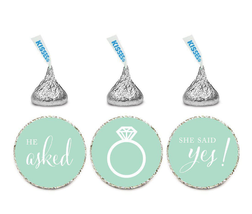 He Asked She Said Yes! Hershey's Kisses Stickers-Set of 216-Andaz Press-White-