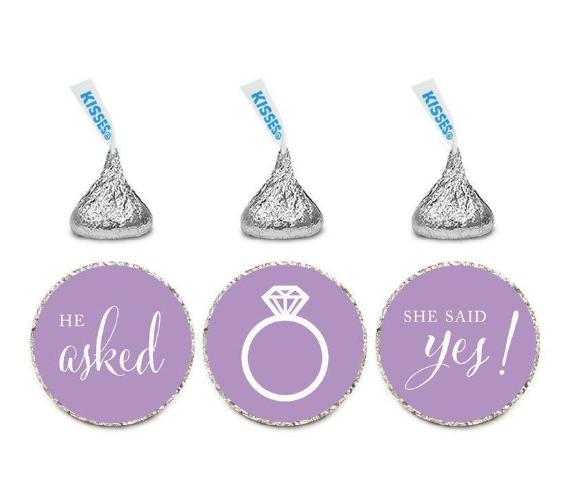 He Asked She Said Yes! Hershey's Kisses Stickers-Set of 216-Andaz Press-Lavender-