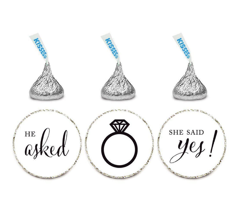 He Asked She Said Yes! Hershey's Kisses Stickers-Set of 216-Andaz Press-White-