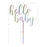 Hello Baby Mirror Acrylic Cake Toppers-Set of 1-Andaz Press-Gold-