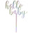 Hello Baby Mirror Acrylic Cake Toppers-Set of 1-Andaz Press-Iridescent-