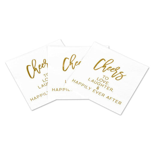 Heres to Love Laughter & Happily Ever After Funny Cocktail Napkins-Set of 50-Andaz Press-