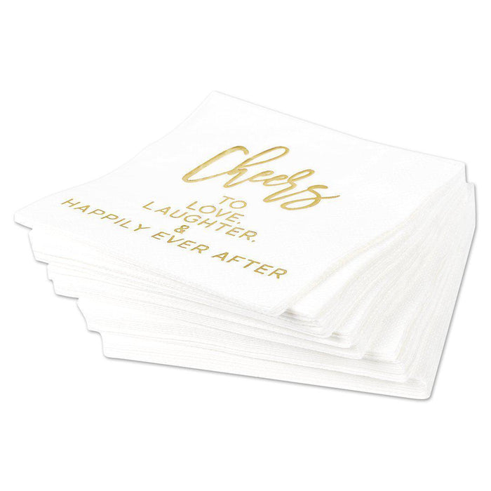 Heres to Love Laughter & Happily Ever After Funny Cocktail Napkins-Set of 50-Andaz Press-