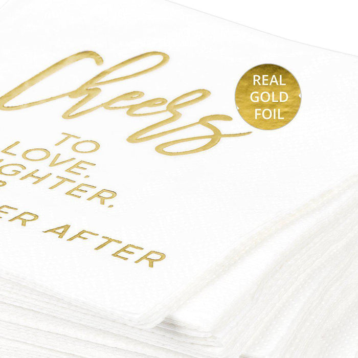 Heres to Love Laughter & Happily Ever After Funny Cocktail Napkins-Set of 50-Andaz Press-