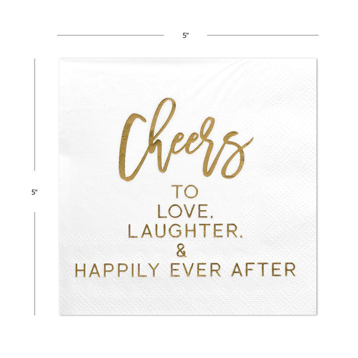 Heres to Love Laughter & Happily Ever After Funny Cocktail Napkins-Set of 50-Andaz Press-