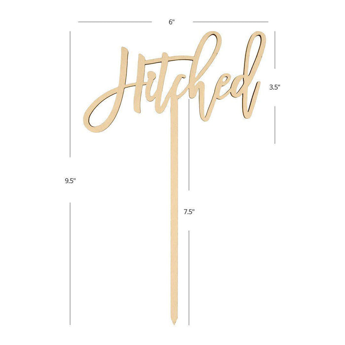 Hitched Laser Cut Wood Cake Topper-Set of 1-Andaz Press-