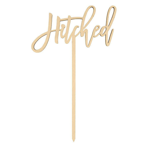 Hitched Laser Cut Wood Cake Topper-Set of 1-Andaz Press-