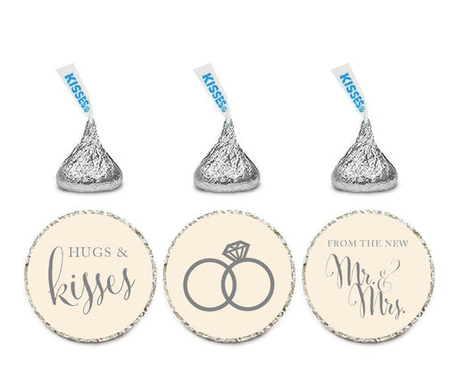 Hugs & Kisses from the New Mr. & Mrs. Hershey's Kisses Stickers-Set of 216-Andaz Press-White-
