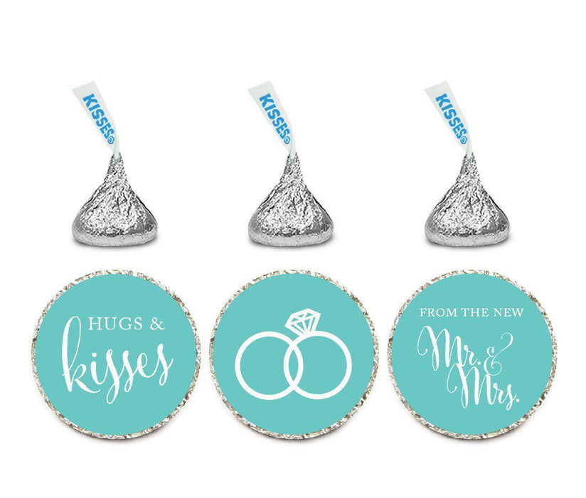 Hugs & Kisses from the New Mr. & Mrs. Hershey's Kisses Stickers-Set of 216-Andaz Press-Diamond Blue-