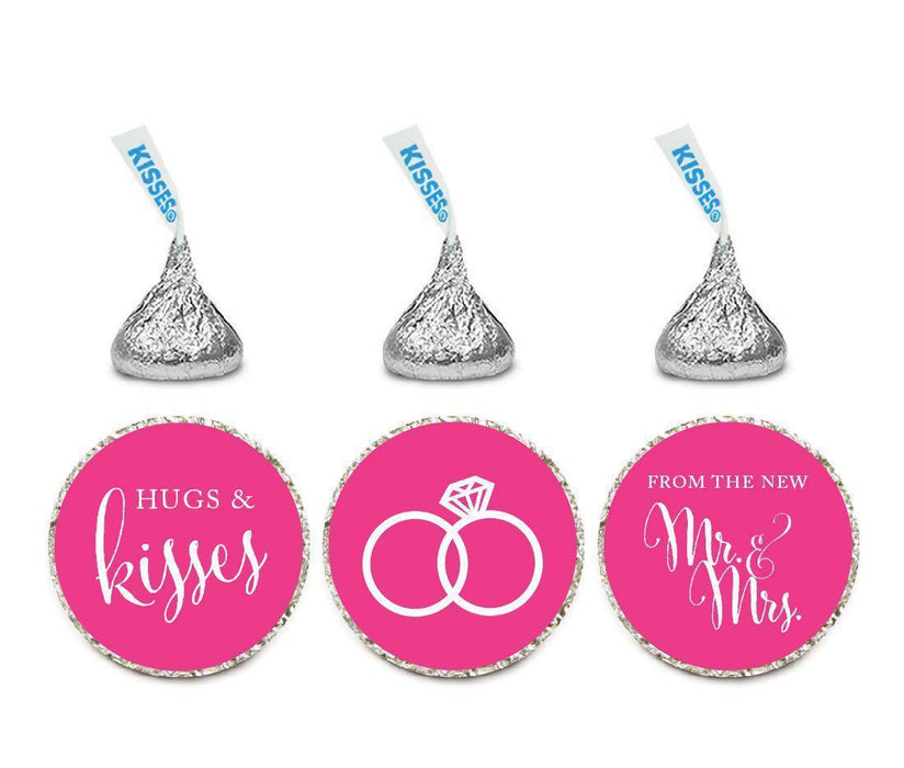 Hugs & Kisses from the New Mr. & Mrs. Hershey's Kisses Stickers-Set of 216-Andaz Press-Fuchsia-