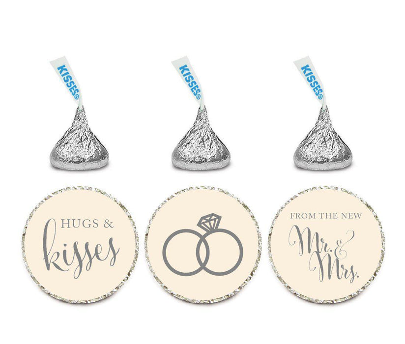 Hugs & Kisses from the New Mr. & Mrs. Hershey's Kisses Stickers-Set of 216-Andaz Press-Ivory-