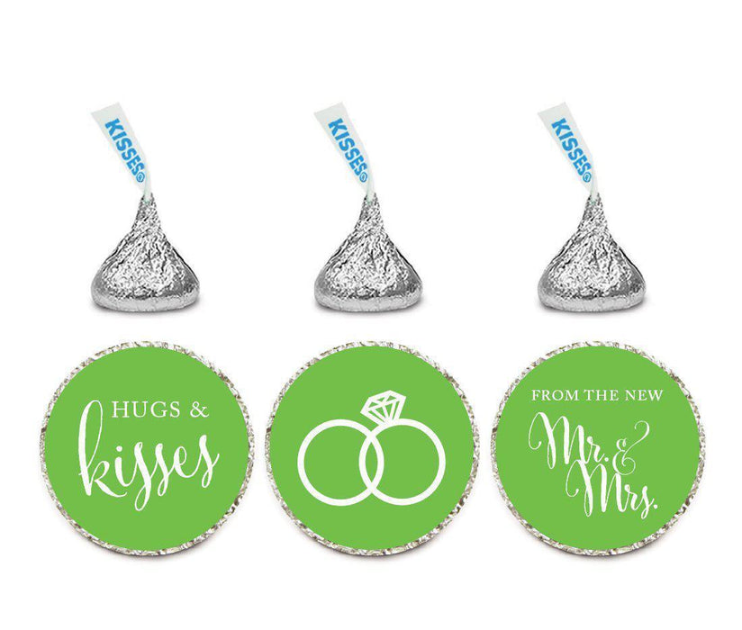 Hugs & Kisses from the New Mr. & Mrs. Hershey's Kisses Stickers-Set of 216-Andaz Press-Kiwi Green-