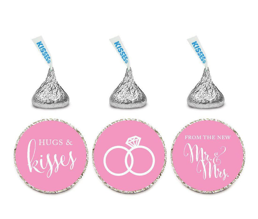 Hugs & Kisses from the New Mr. & Mrs. Hershey's Kisses Stickers-Set of 216-Andaz Press-Pink-