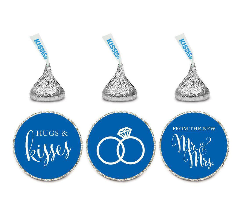 Hugs & Kisses from the New Mr. & Mrs. Hershey's Kisses Stickers-Set of 216-Andaz Press-Royal Blue-