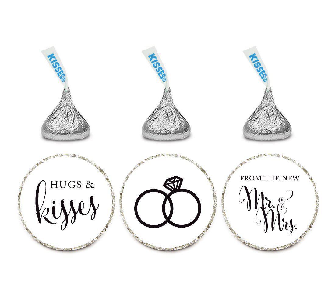Hugs & Kisses from the New Mr. & Mrs. Hershey's Kisses Stickers-Set of 216-Andaz Press-White-