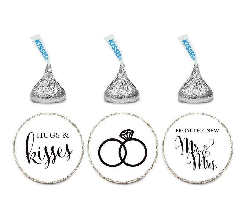 Hugs & Kisses from the New Mr. & Mrs. Hershey's Kisses Stickers-Set of 216-Andaz Press-White-