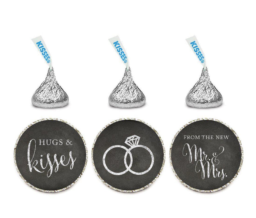 Hugs & Kisses from the New Mr. & Mrs. Vintage Chalkboard Hershey's Kisses Stickers-Set of 216-Andaz Press-
