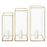 Hurricane Glass Candle Holders-Set of 3-Koyal Wholesale-Gold-