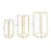 Hurricane Glass Candle Holders-Set of 3-Koyal Wholesale-Gold-