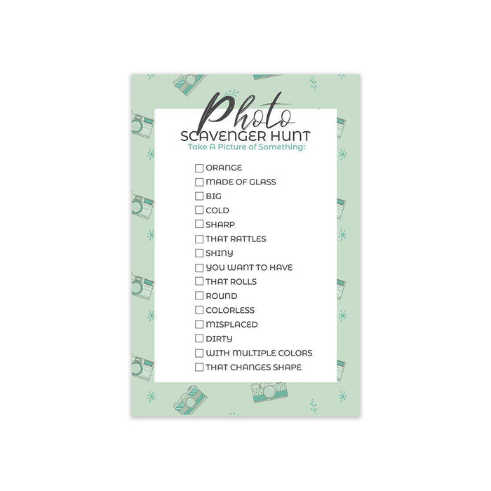 Indoor Scavenger Hunt Game Cards, Indoor Outdoor Activities for Children, Parties, Holiday Games-Set of 20-Andaz Press-Camera Design-