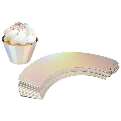 Iridescent Holographic Cupcake Wrappers-Set of 50-Andaz Press-Iridescent-