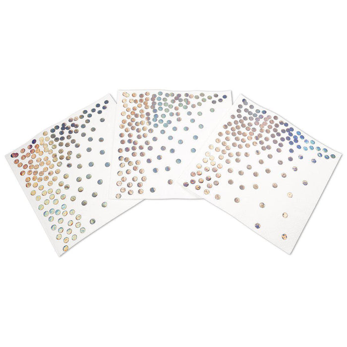 Iridescent Holographic Polka Dot Lunch Napkins-Set of 50-Andaz Press-Iridescent-