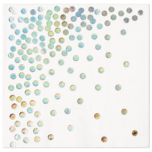 Iridescent Holographic Polka Dot Lunch Napkins-Set of 50-Andaz Press-Iridescent-