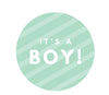 It's A Boy! Round Baby Shower Gift Label Stickers-Set of 40-Andaz Press-Mint Green-