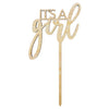 It's A Girl Laser Cut Wood Cake Topper-Set of 1-Andaz Press-Natural-