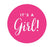 It's A Girl! Round Baby Shower Gift Label Stickers-Set of 40-Andaz Press-Bubblegum Pink-