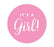 It's A Girl! Round Baby Shower Gift Label Stickers-Set of 40-Andaz Press-Bubblegum Pink-