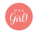 It's A Girl! Round Baby Shower Gift Label Stickers-Set of 40-Andaz Press-Coral-