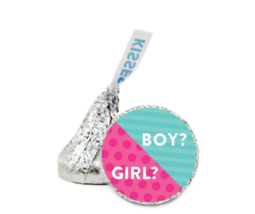It's A Hershey's Kiss Baby Shower Stickers-Set of 216-Andaz Press-Boy or Girl?-