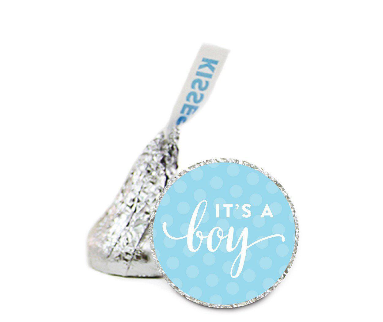 It's A Hershey's Kiss Baby Shower Stickers-Set of 216-Andaz Press-It's A Boy-