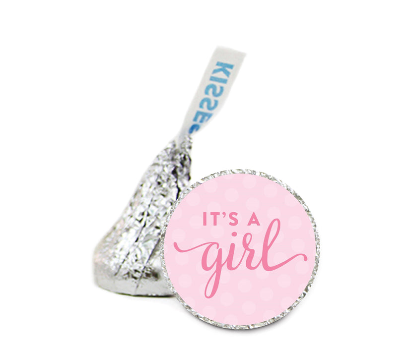 It's A Hershey's Kiss Baby Shower Stickers-Set of 216-Andaz Press-It's A Girl-