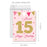 Jumbo Happy 15 Birthday Card with Envelope-Set of 1-Andaz Press-Sweet 15-