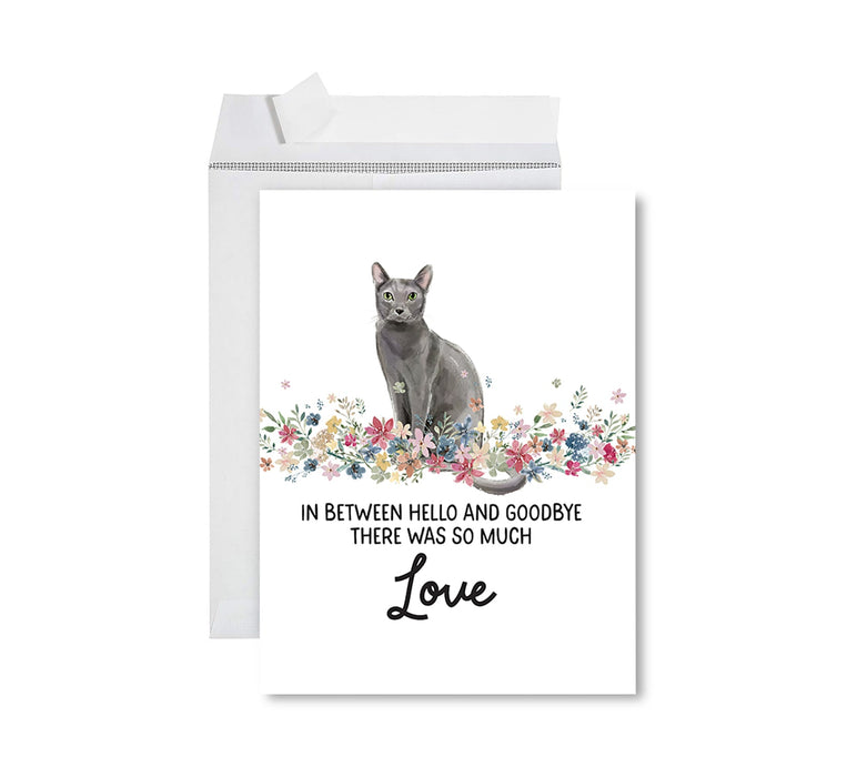 Jumbo Pet Sympathy Card with Envelope, Cat Grief Bereavement Card 8.5" x 11"-Set of 1-Andaz Press-American Shorthair Brown Tabby Cat-